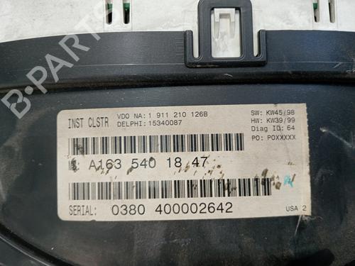 Kombinert Instrument MERCEDES-BENZ M-CLASS (W163) ML 270 CDI (163.113) | BP16253341C47 