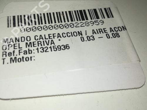 Climate control OPEL MERIVA A MPV (X03)  | BP9357814I5 