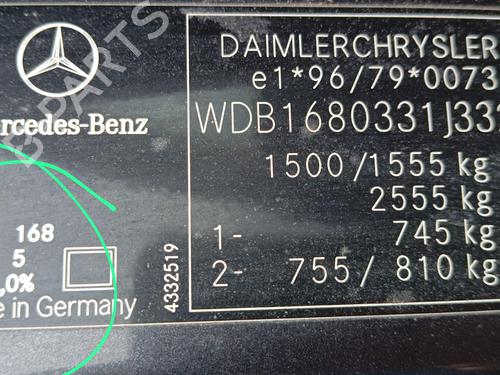 Front left window mechanism MERCEDES-BENZ A-CLASS (W168) A 160 (168.033, 168.133) | BP24417469C22 