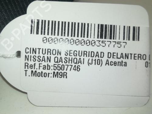 Front right seatbelt NISSAN QASHQAI / QASHQAI +2 I (J10, NJ10, JJ10E) 2.0 dCi | BP13618934I25 