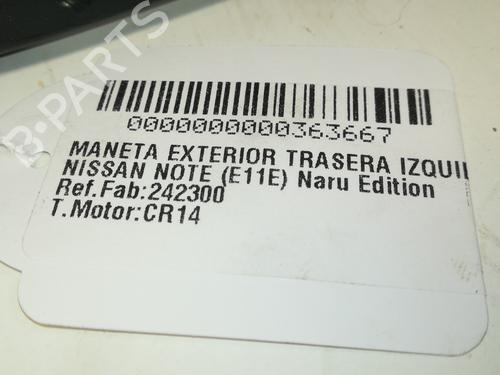 Rear left exterior door handle NISSAN NOTE (E11, NE11) 1.4 | BP13876669C130 