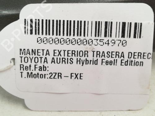 Rear right exterior door handle TOYOTA AURIS (_E18_) 1.8 Hybrid (ZWE186_, ZWE186R) | BP13547612C130 