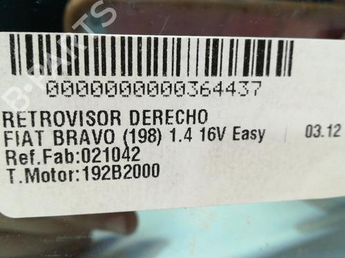 Right mirror FIAT BRAVO II (198_) 1.4 (198AXA1B) | BP13900114C27 