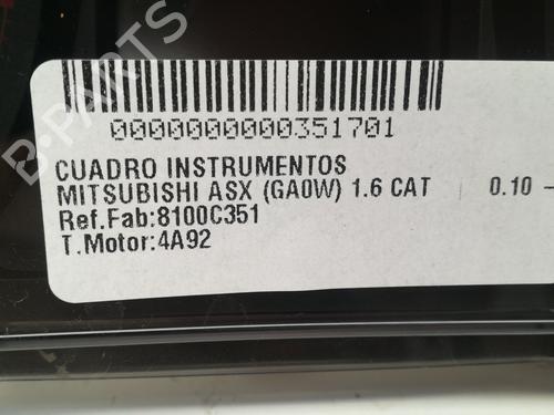 Instrument cluster MITSUBISHI ASX (GA_W_)  | BP12902072C47 