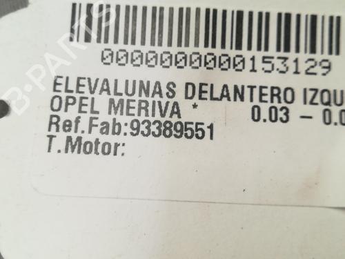 Front left window mechanism OPEL MERIVA A MPV (X03)  | BP9353391C22 