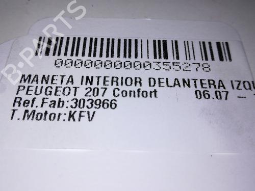 Front left interior door handle PEUGEOT 207 (WA_, WC_) 1.4 BiFuel | BP13383334I13 