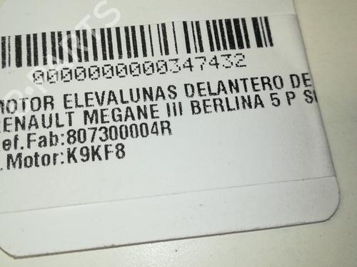 Right front window motor RENAULT MEGANE III Hatchback (BZ0/1_, B3_) 1.5 dCi | BP12296021E20 