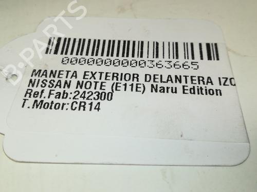 Front left exterior door handle NISSAN NOTE (E11, NE11) 1.4 | BP13876667C128 
