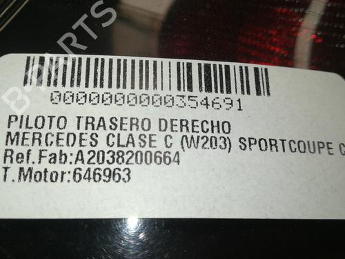 Right taillight MERCEDES-BENZ C-CLASS Coupe (CL203) C 220 CDI (203.706) | BP13361481C35 