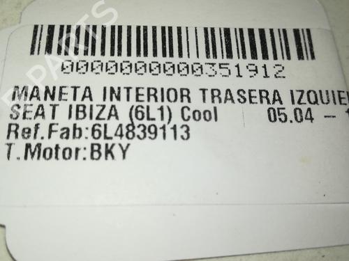 Rear left interior door handle SEAT IBIZA III (6L1)  | BP13547603I15 