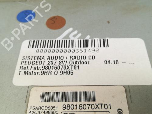 Radio PEUGEOT 207 SW (WK_) 1.6 HDi | BP13648236E6 