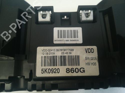 Instrument cluster VW GOLF VI (5K1) 1.6 TDI | BP9357869C47 