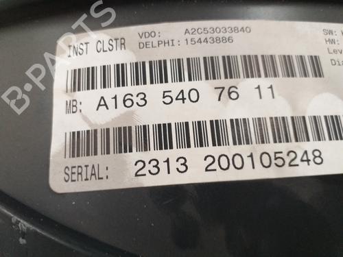 Instrument cluster MERCEDES-BENZ M-CLASS (W163) ML 270 CDI (163.113) | BP15518922C47 