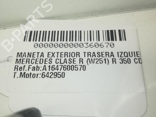 Rear left exterior door handle MERCEDES-BENZ R-CLASS (W251, V251) R 350 CDI 4-matic (251.022, 251.122) | BP13636202C130 