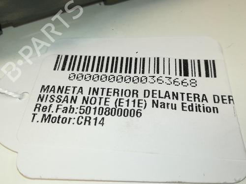 Front right interior door handle NISSAN NOTE (E11, NE11) 1.4 | BP13876670I14 