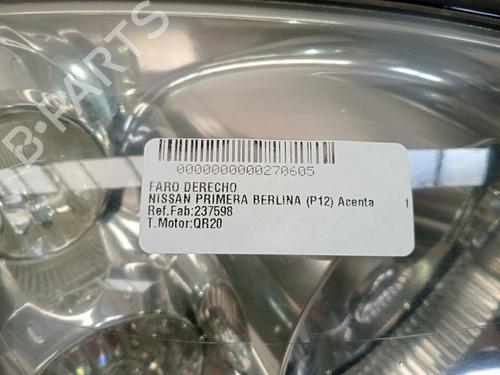 Right headlight NISSAN PRIMERA (P12) 2.0 | BP13445404C29 