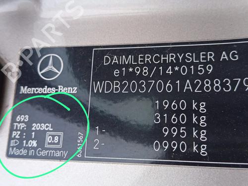 Rudehejsemekanisme ventre foran MERCEDES-BENZ C-CLASS Coupe (CL203) C 220 CDI (203.706) | BP12285405C22 
