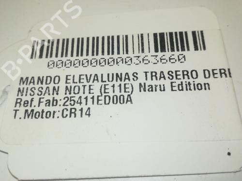 Right rear window switch NISSAN NOTE (E11, NE11) 1.4 | BP14365661I28 