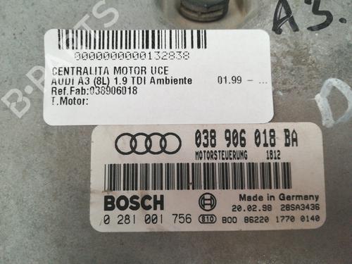 Engine control unit (ECU) AUDI A3 (8L1) 1.9 TDI | BP9349738M57 