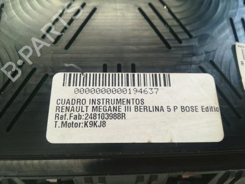 Instrument cluster RENAULT MEGANE III Hatchback (BZ0/1_, B3_) 1.5 dCi (BZ09, BZ0D, BZ1W, BZ29, BZ14) | BP9355442C47 