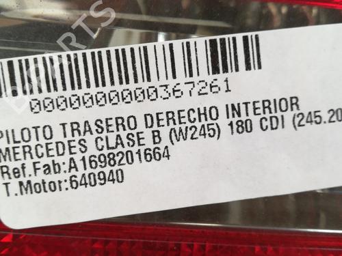 Right tailgate light MERCEDES-BENZ B-CLASS Sports Tourer (W245) B 180 CDI (245.207) | BP15412356C80