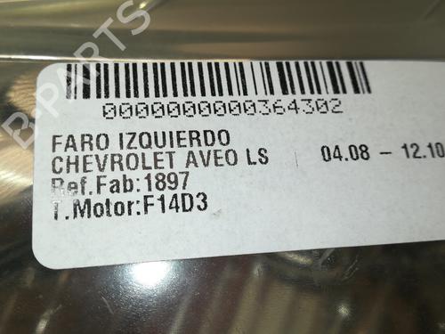 Left headlight CHEVROLET AVEO / KALOS Hatchback (T250, T255) 1.4 16V | BP13900110C28 