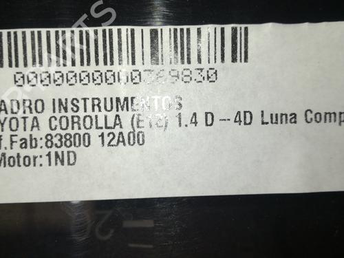 Kombiinstrument TOYOTA COROLLA (_E12_) 1.4 D (NDE120_, NDE120R) | BP15412363C47 