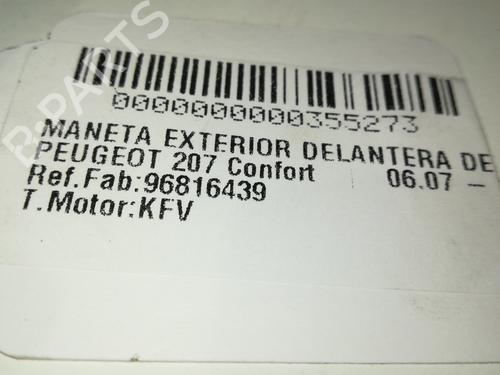Front right exterior door handle PEUGEOT 207 (WA_, WC_) 1.4 BiFuel | BP13384765C129 