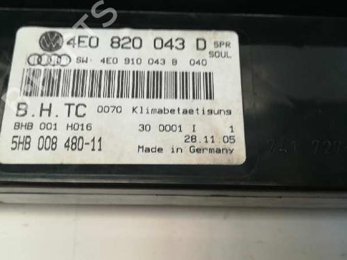 AC-Styringsenhed/Manøvreenhed AUDI A8 D3 (4E2, 4E8) 3.0 TDI quattro | BP9356537I5 
