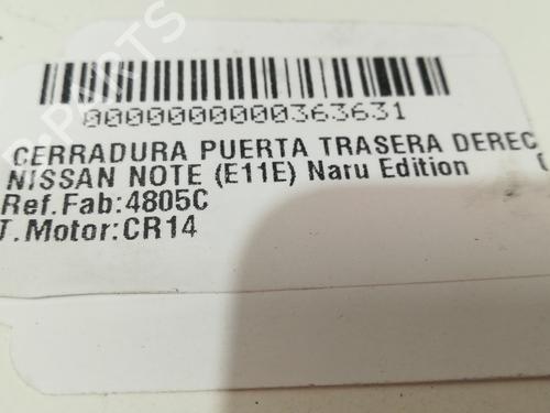 Rear right lock NISSAN NOTE (E11, NE11) 1.4 | BP13907237C99 