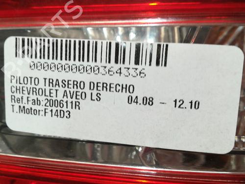 Right taillight CHEVROLET AVEO / KALOS Hatchback (T250, T255) 1.4 16V | BP13900111C35 