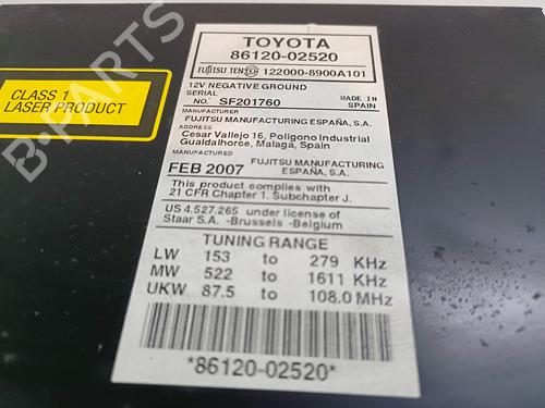 Radio TOYOTA AURIS (_E15_)  | BP11240058E6