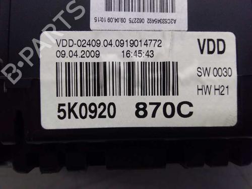 Instrument cluster VW GOLF VI (5K1) | BP9460387C47