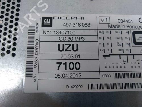 Radio OPEL CORSA D (S07)  | BP9470181E6 