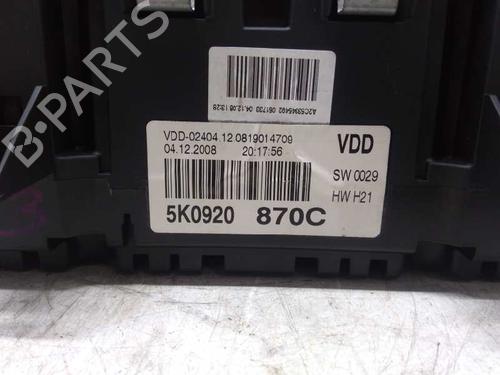 Instrument cluster VW GOLF VI (5K1) 2.0 TDI | BP9472368C47 