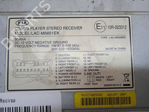 Radio KIA CERATO I Hatchback (LD)  | BP9490242E6 