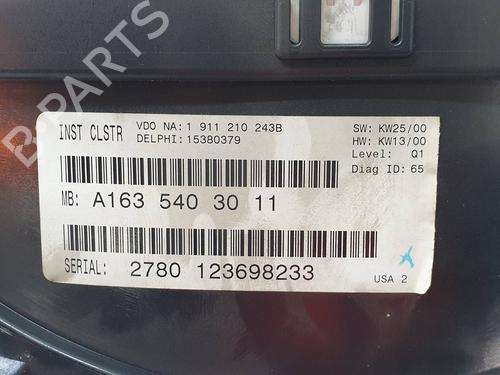 Instrument cluster MERCEDES-BENZ M-CLASS (W163)  | BP16198485C47 