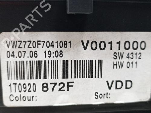 Instrument cluster VW TOURAN (1T1, 1T2)  | BP9472028C47 