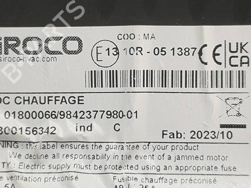 Varmvifte CITROËN AMI (9A_) Electric (9AZ2CA) | BP26564322M62