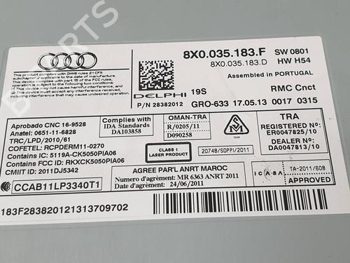 Radio AUDI A1 (8X1, 8XK)  | BP24980245E6 