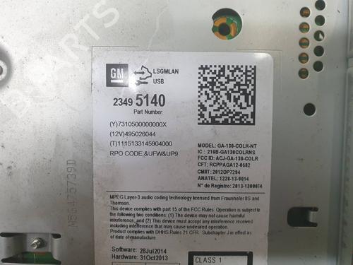Radio OPEL ZAFIRA TOURER C (P12)  | BP25882609E6 