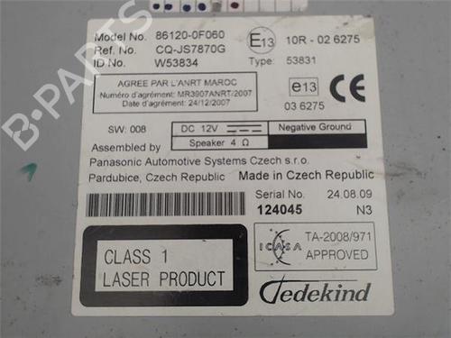 Radio TOYOTA VERSO (_R2_) 2.0 D-4D (AUR20_, AUR20R) | BP20144704E6 