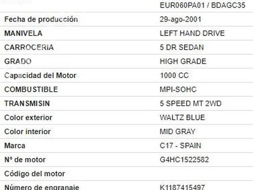 Left front window switch HYUNDAI ATOS PRIME (MX) 1.0 i | BP30135471I27