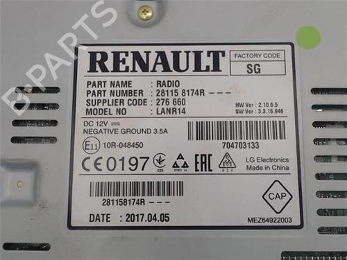 Radio RENAULT GRAND SCÉNIC IV (R9_) 1.2 TCe 130 | BP13108734E6 