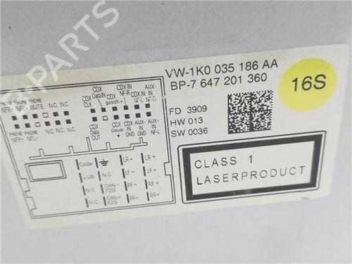 Radio VW GOLF VI (5K1) 1.4 | BP32163890E6 - Image 7