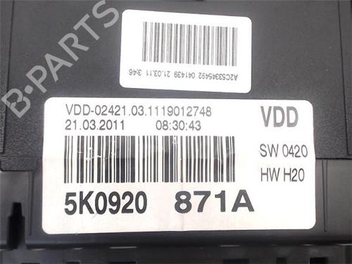 Instrument cluster VW GOLF VI (5K1)  | BP23408667C47 