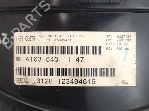 Kombinert Instrument MERCEDES-BENZ M-CLASS (W163) ML 320 (163.154) | BP16456739C47 