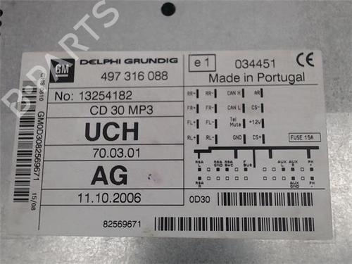 Radio OPEL CORSA D (S07)  | BP13113909E6 