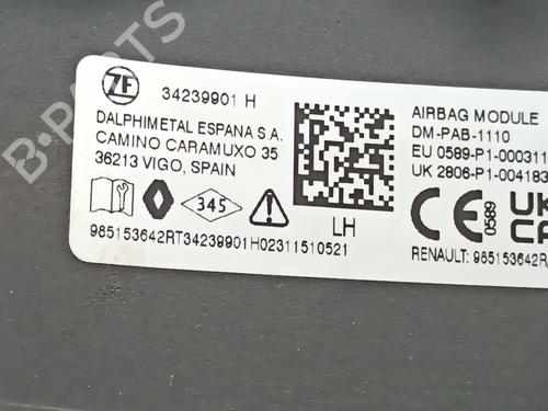 Airbag Kit DACIA DUSTER (HM_) 1.3 TCe 150 (HMM3) | BP31929310C86 