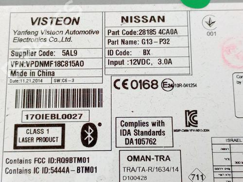 Radio NISSAN QASHQAI II (J11, J11_) 1.5 dCi | BP20658988E6 
